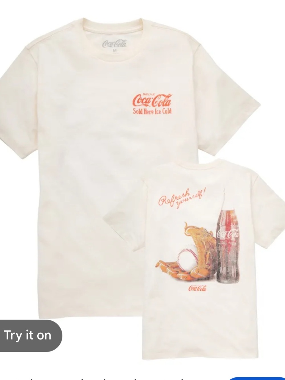 Coca Cola unisex retro baseball tshirt XL